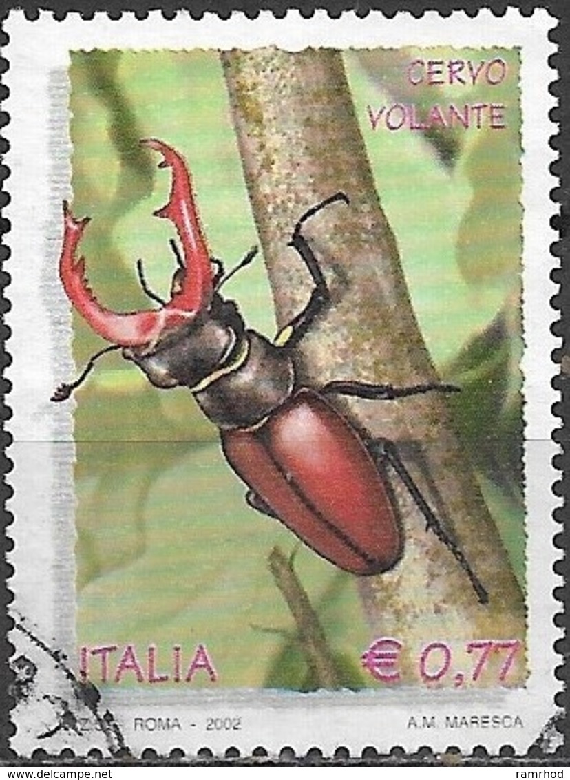 ITALY 2002 Flora And Fauna - 77c - Stag Beetle FU - 2001-10: Usati