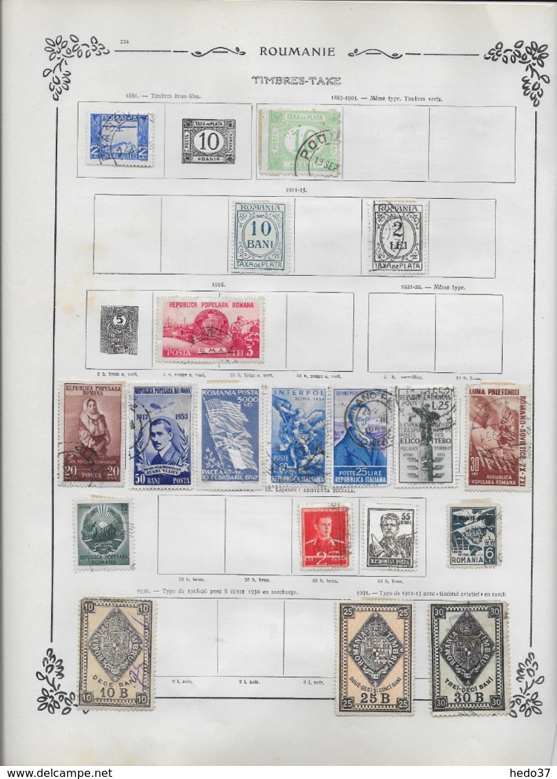 Roumanie Collection ancienne sur charnière - Timbres oblitérés/neufs * B/TB - 10 scans