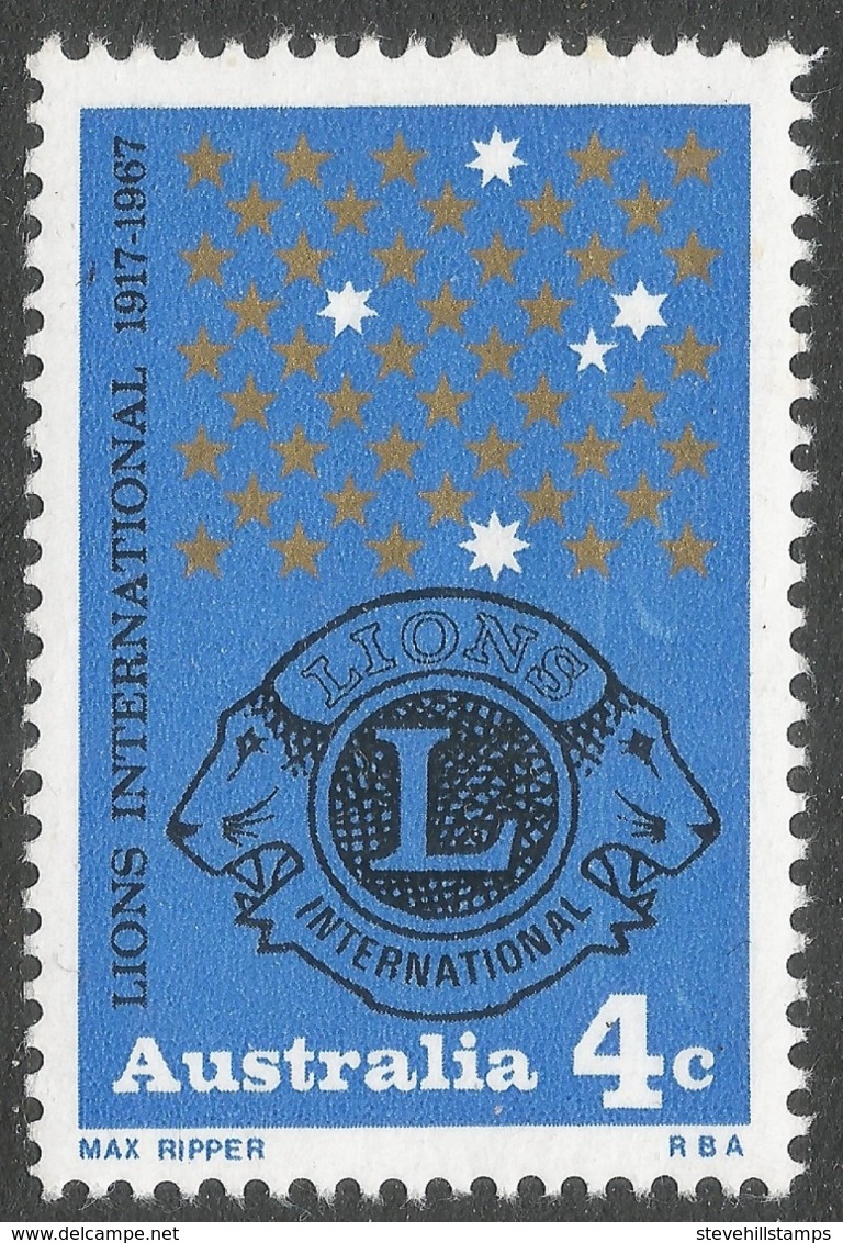 Australia. 1967 50th Anniv Of Lions International. 4c MNH. SG 411 - Mint Stamps