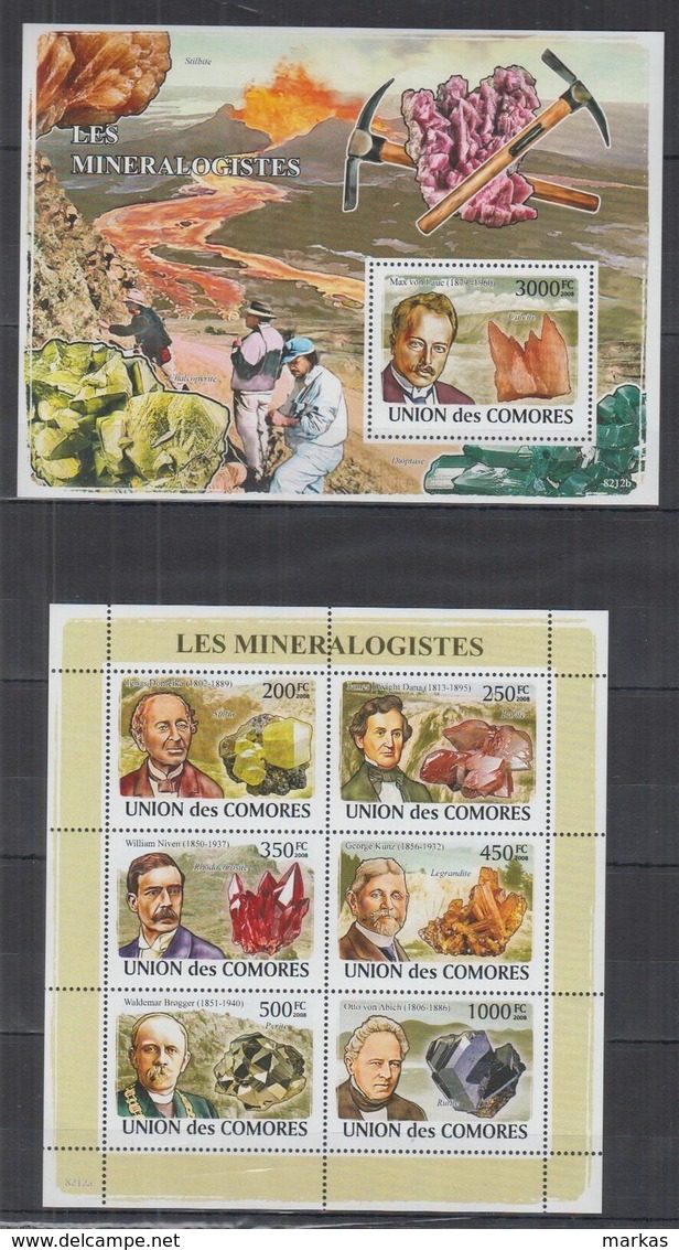 O705. Comores - MNH - 2008 - Nature - Minerals - Mineralogists - Otros & Sin Clasificación