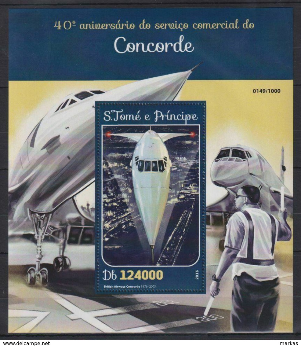 B309. Sao Tome & Principe - MNH - 2016 - Transport - Airplanes - Concorde - Bl. - Sonstige & Ohne Zuordnung