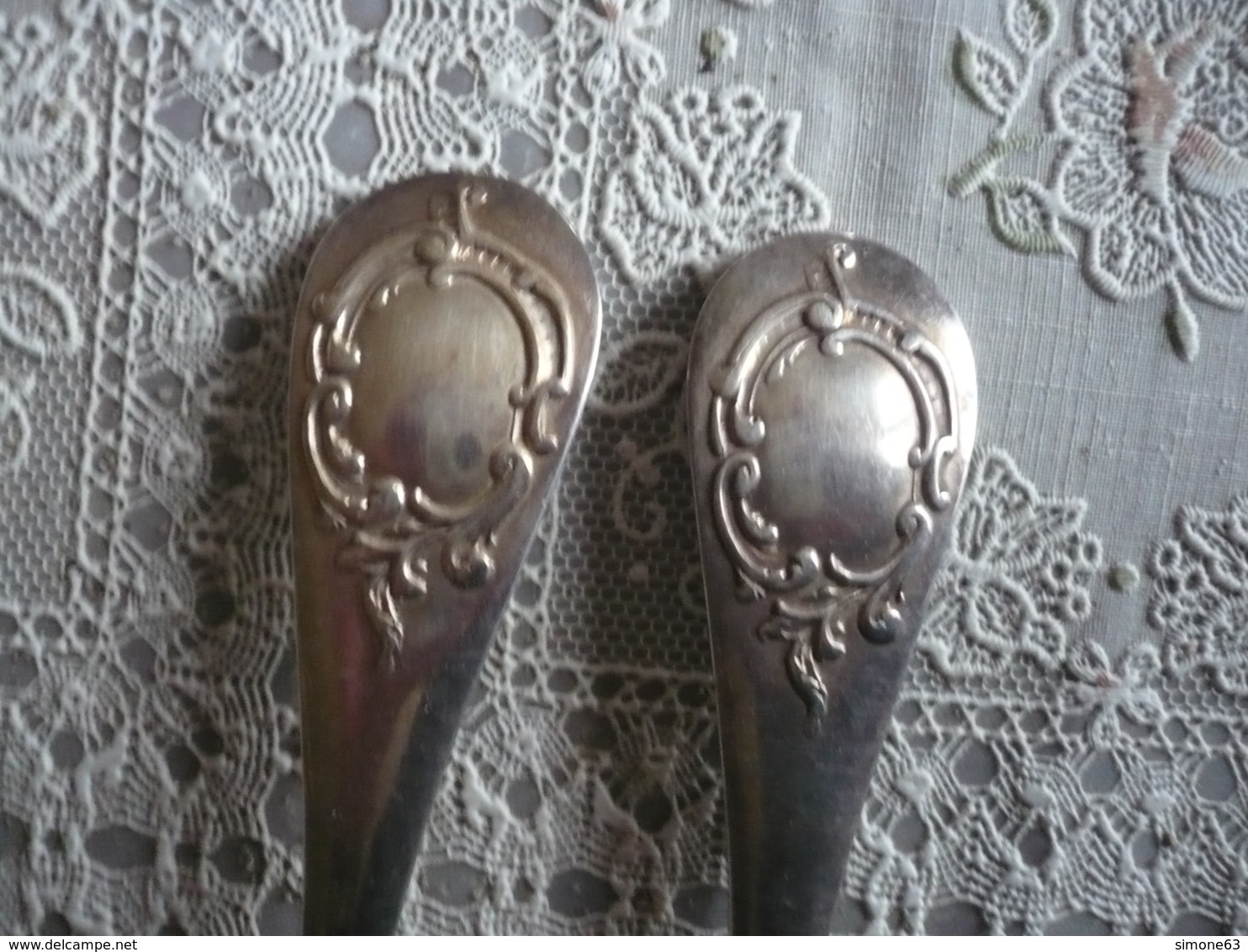 1 Fourchette  + 1 Cuillère + 1 Petite Cuillère + Petite Louche à Crème Ou Autre - Métal Argenté - Vintage - Silverware