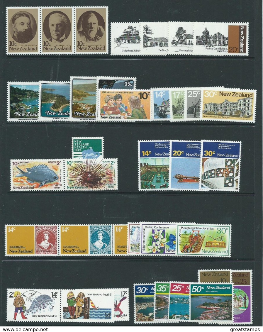 New Zealand 1979 1980 Mnh Sets Christmas Sets Missing - Années Complètes