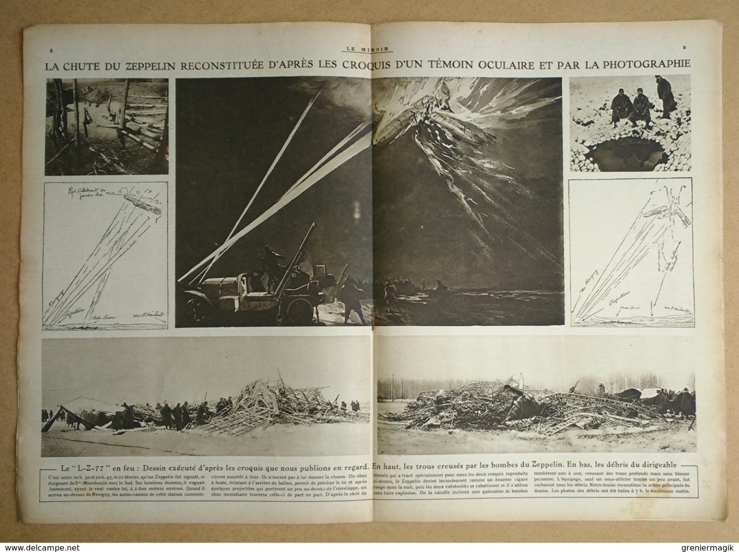 Le Miroir Du 5/03/1916 Zeppelin (Brabant-le-Roi Et Revigny "L-Z-77") - Capture Du Paquebot "Appam" - Poincaré En Woëvre - Andere & Zonder Classificatie