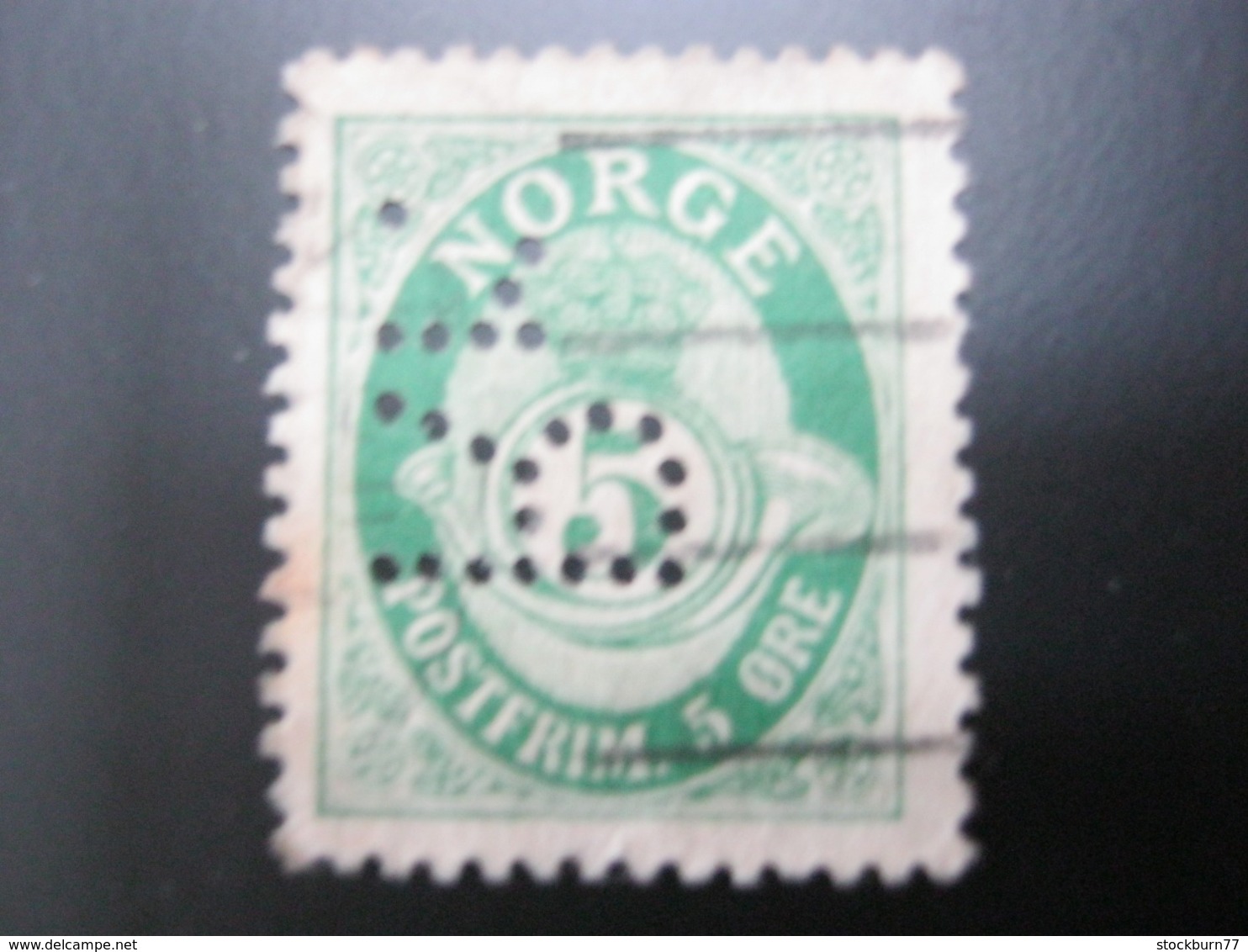 NORWEGEN   ,  FIRMENLOCHUNG , Perfin , 2 Scans  , Selten - Gebraucht