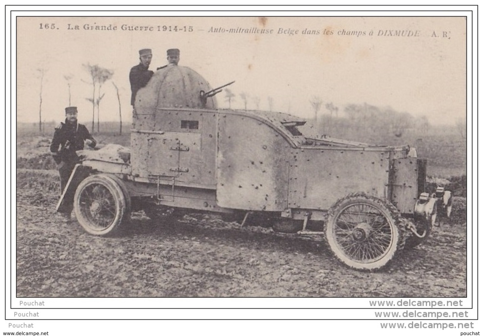 La Grande Guerre 1914 - 15.- Auto Mitrailleuse Belge Dans Les Champs à Dixmude - Materiale