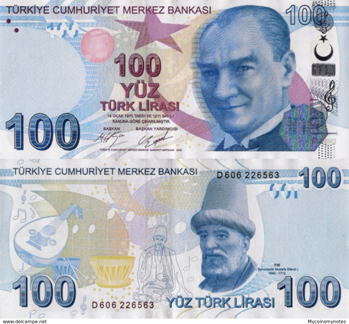 TURKEY, 100 Turkish Lira, 2017, P226c, Series D, UNC - Turkije