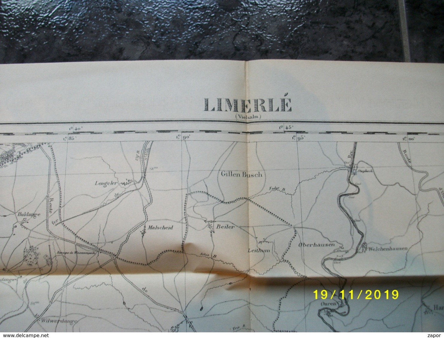 Carte Topographique De Limerlé (Clermont - Renglez - Hachiville - Eschfeld - Runnelange - Clervaux - Olmscheid) - Mapas Topográficas