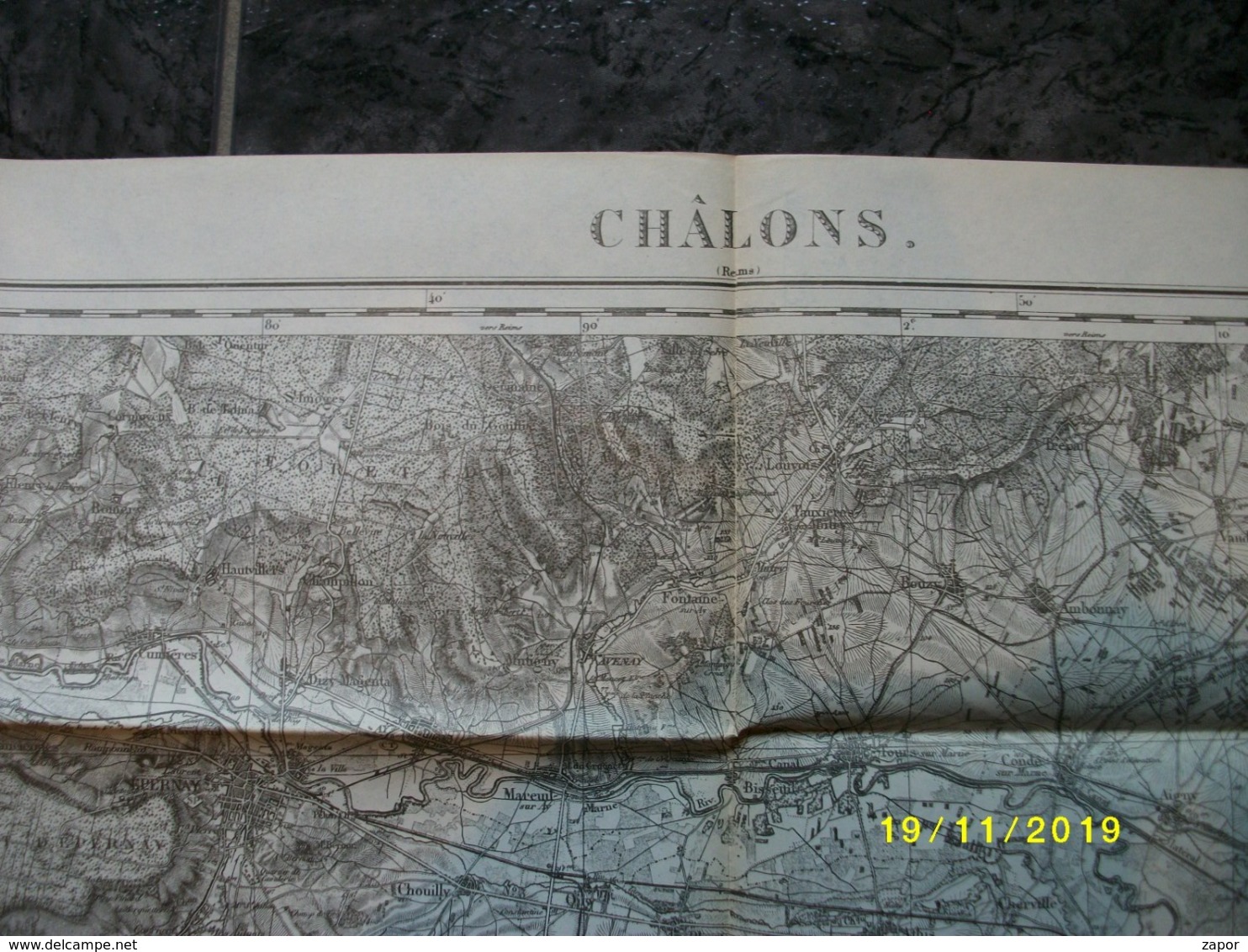 Carte Topographique De Châlons (Reuil - Bouzy - Cuperly - Pocancy - Vatry - Beaunay - Montmort - Reuves) - Carte Topografiche