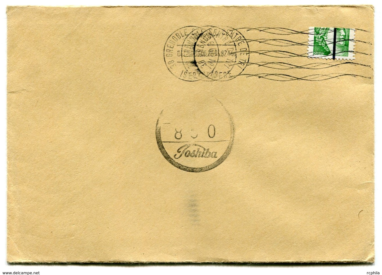 RC 14522 FRANCE GANDON TEST MAIL TOSHIBA LETTRE DE GRENOBLE CENTRE DE TRI / ISERE EN 1982 - 1961-....