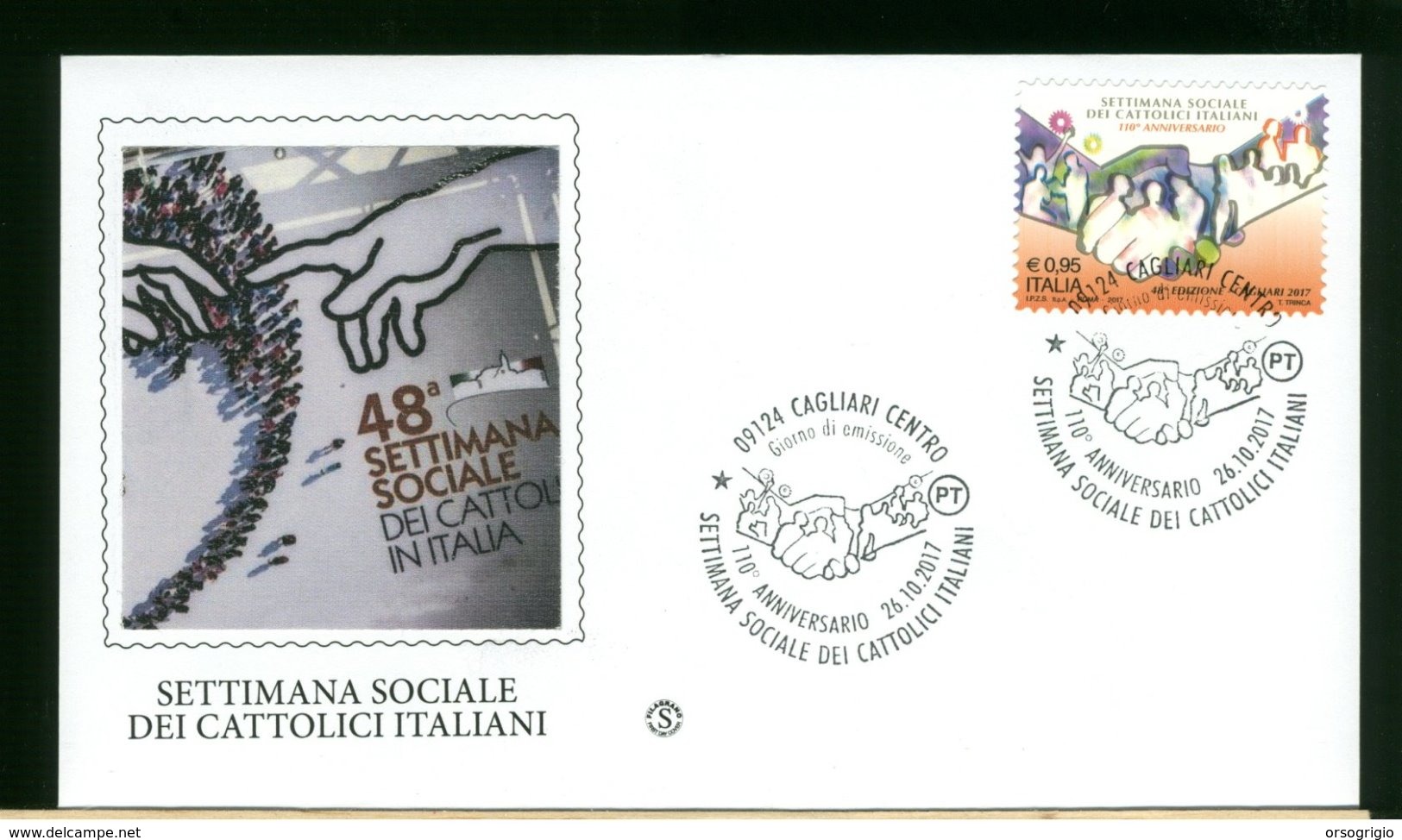 ITALIA - FDC 2017 -  CAGLIARI - SETTIMANA SOCIALE DEI CATTOLICI ITALIANI - FDC
