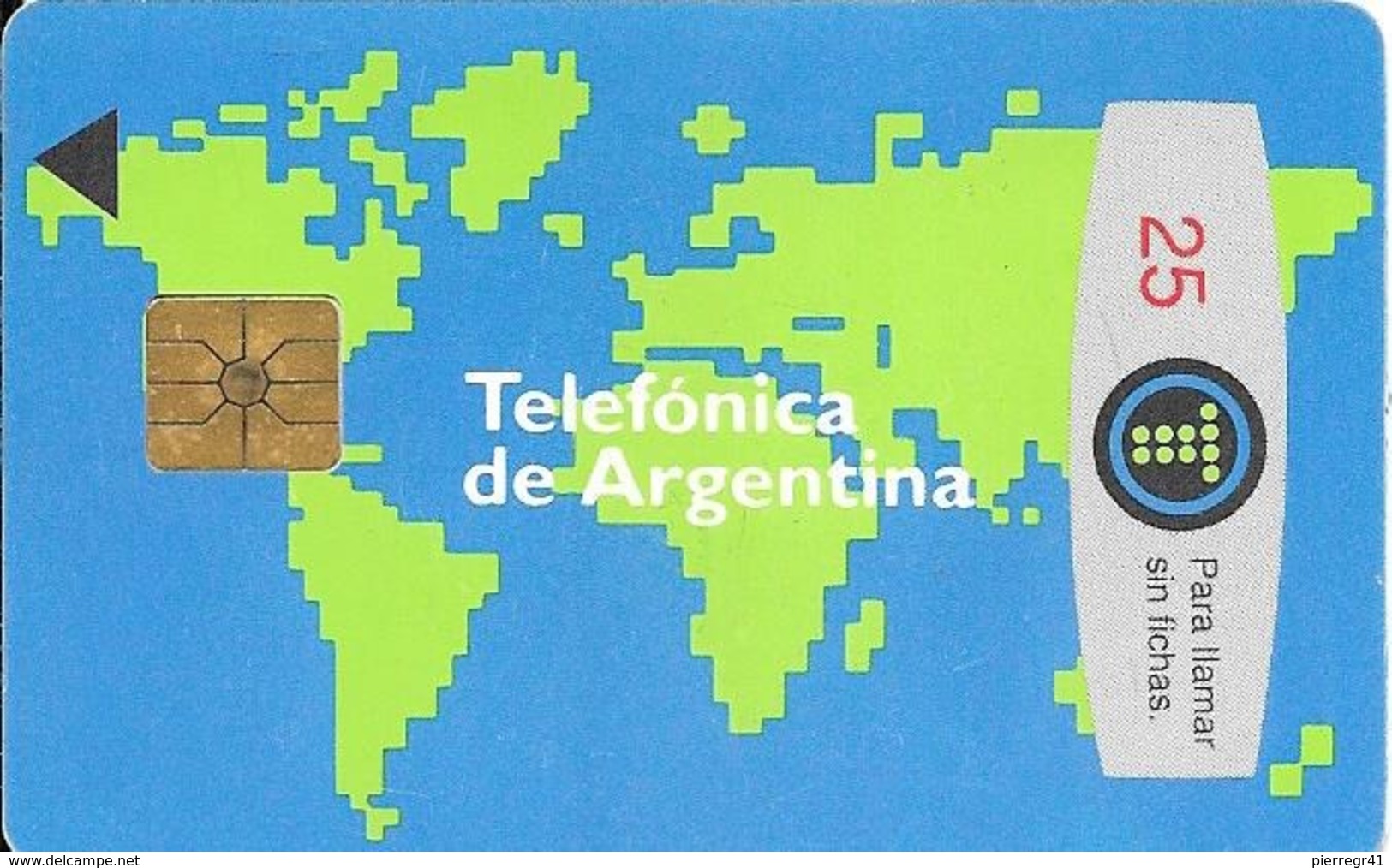 CARTE-PUCE-ARGENTINE-1990-25FICHAS--GEM-MapMONDE-TBE - Argentina