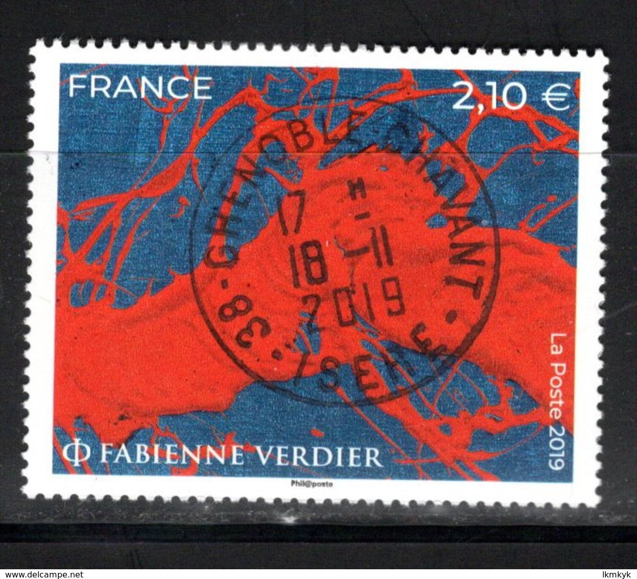 France 2019.Fabienne Verdier.cachet Rond.Gomme D'Origine. - Used Stamps