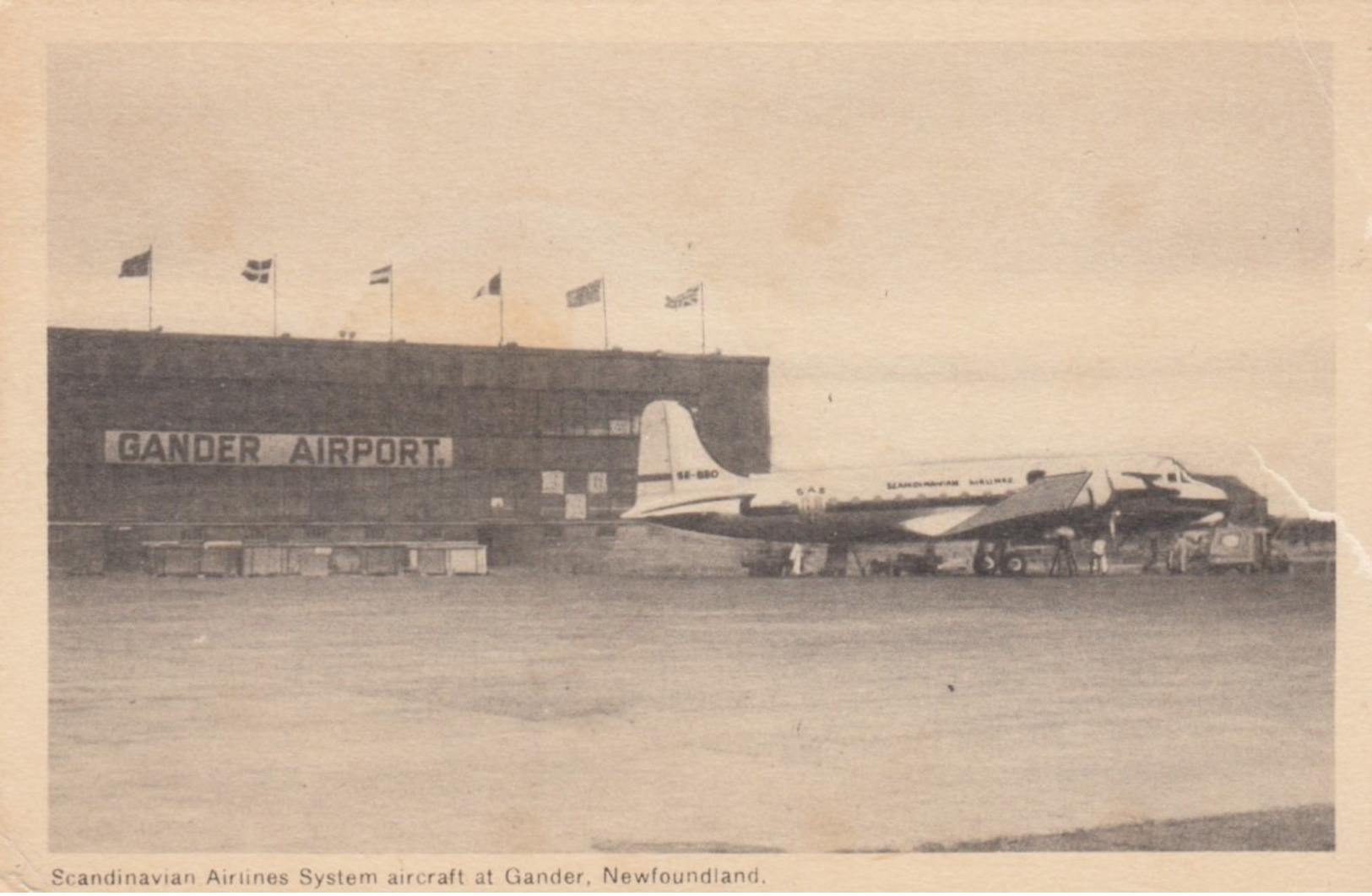 SAS Airplane , Airport , Gander , Newfoundland , Canada , 1951 - 1946-....: Era Moderna