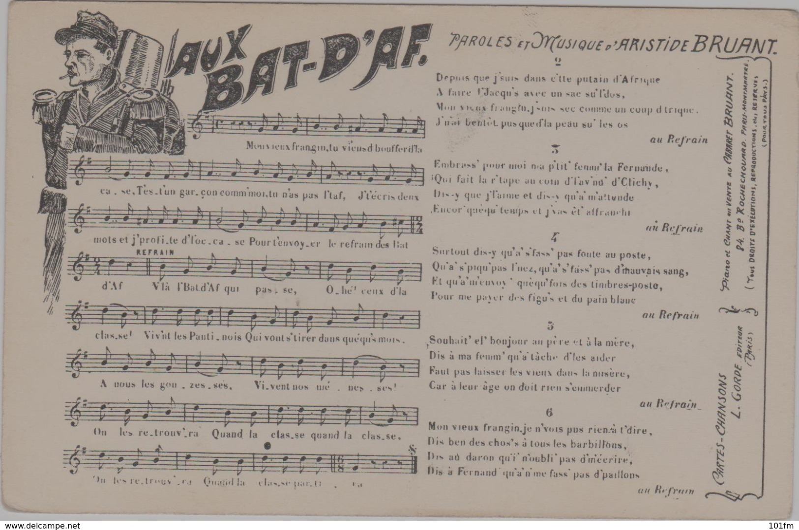 W.W.I. - PAROLES ET MUSIQUE D`ARISTIDE BRUANT - Humorísticas