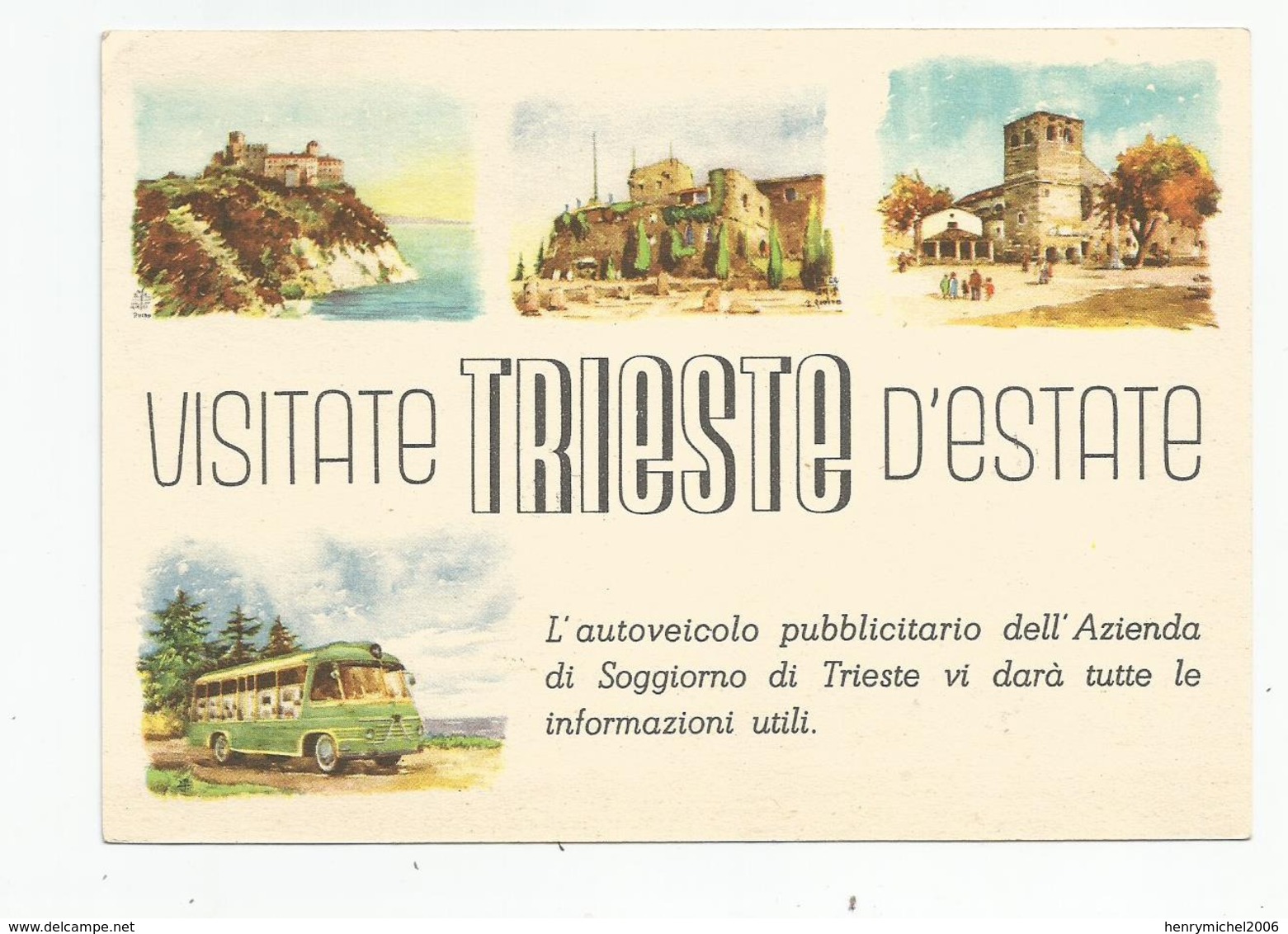 Italie Italia Italy - Visitate Trieste D'estate Bus Autocar Autoveicolo Publicitario... - Trieste