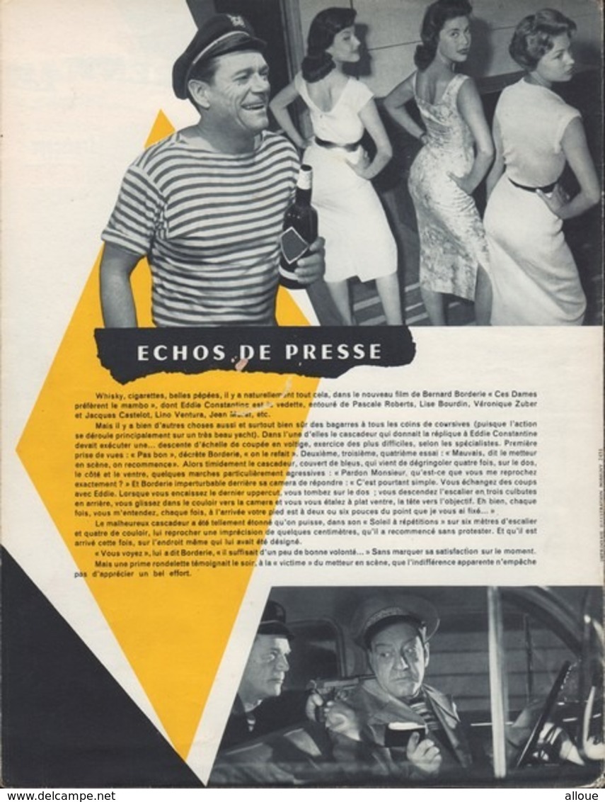 PRESS-BOOK DU FILM LES DAMES PREFERENT LE MAMBO-EDDIE CONSTANTINE-PASCALE ROBERTS-VERONIQUE ZUBER-LINO VENTURA - Publicité Cinématographique