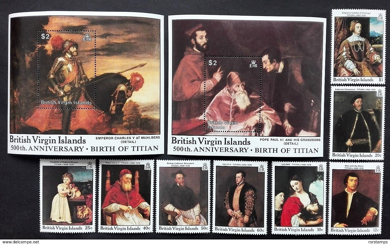 # British Virgin Islands 1988**Mi.608-17  PAINTING-TITIAN , MNH [20;24] - Sonstige & Ohne Zuordnung