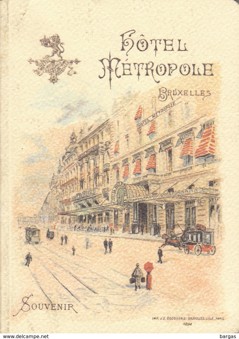 RARE 1894 Guide Souvenir Hôtel Métropole à Bruxelles Café Restaurant - Dépliants Touristiques