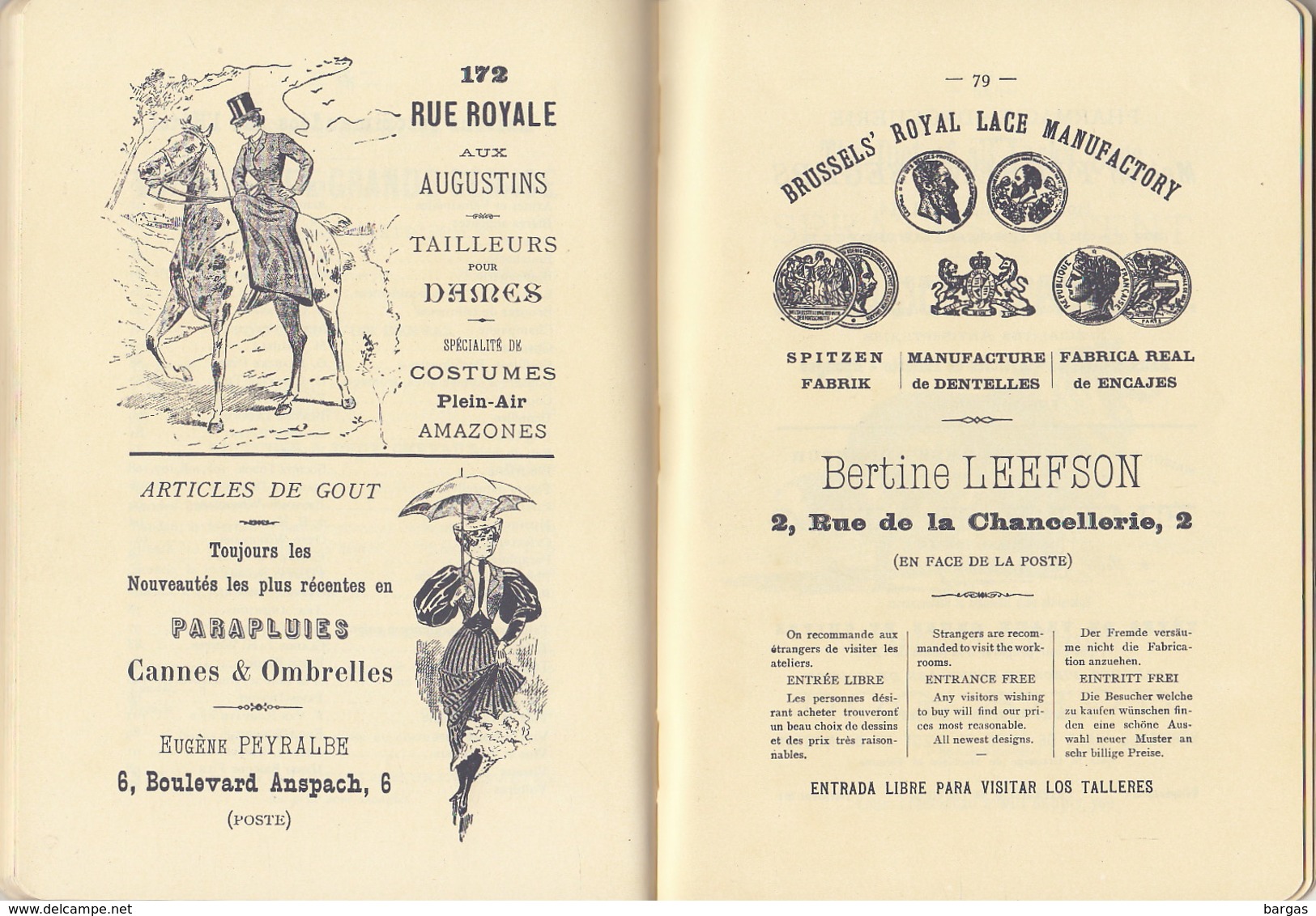 RARE 1894 guide souvenir hôtel Métropole à Bruxelles café restaurant