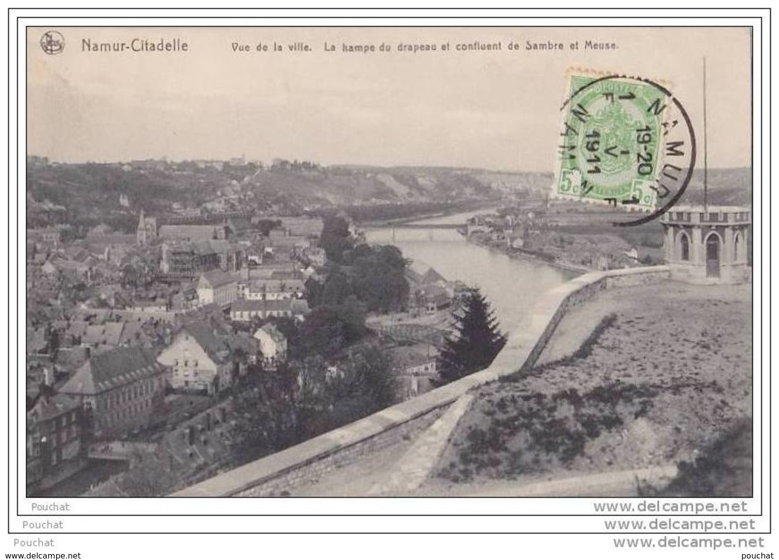 Namur - Citadelle.- Vue De La Ville  - La Hampe Du Drapeau Et Confluent De Sambre Et  Meuse - Namur