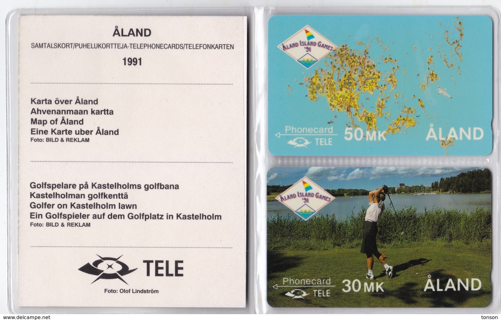 Aland - GPT, AL-FOL-ALP-0001, Aland Island Games In Folder, Golf, Map, Mint, 3 Scans. - Aland