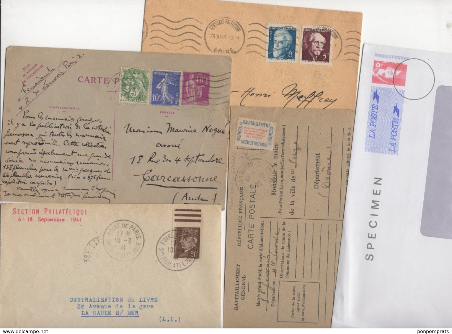 10 Lettres Er Cartes + 1 Cadeau Prix De Départ Sans Réserve 1€ Voir 2 Scan.  Bonnes Enchère              Lot Delc N°2 - 1921-1960: Période Moderne