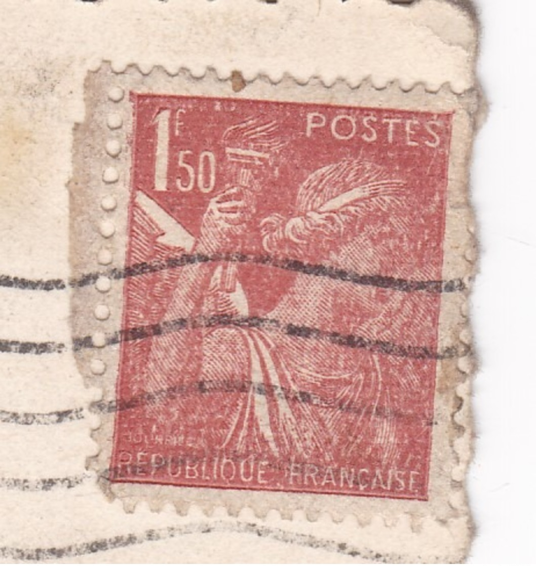 YT 652 Iris Seul Sur Lettre Variété Défectueux - CP RARE Toulon Quai Pétain - Mondalin - Sonstige & Ohne Zuordnung