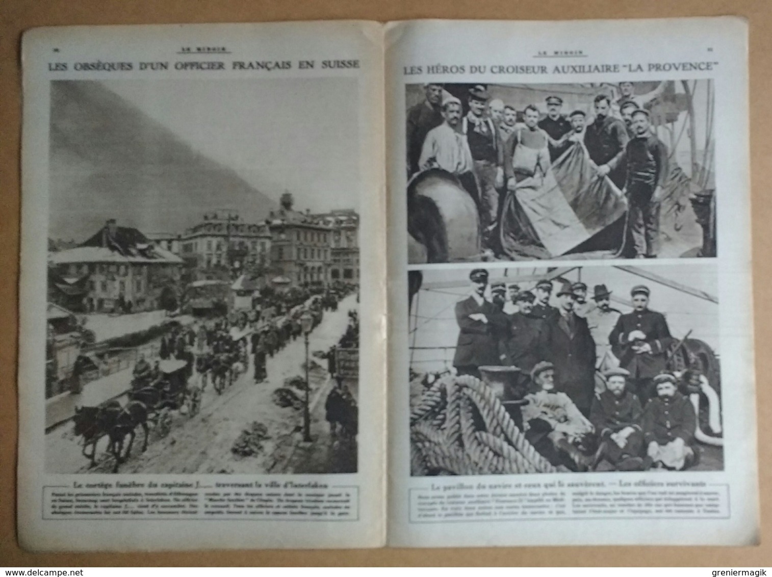 Le miroir du 26/03/1916 Les héros du croiseur "La Provence" - D'Erzeroum à Trébizonde - Rupture Allemagne-Portugal