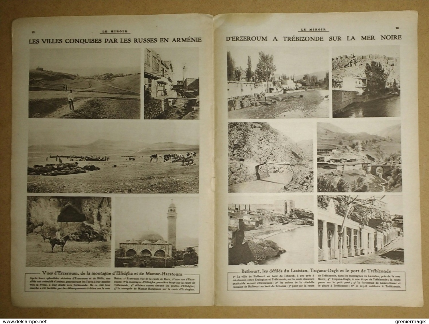 Le miroir du 26/03/1916 Les héros du croiseur "La Provence" - D'Erzeroum à Trébizonde - Rupture Allemagne-Portugal