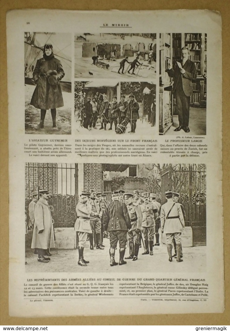 Le miroir du 26/03/1916 Les héros du croiseur "La Provence" - D'Erzeroum à Trébizonde - Rupture Allemagne-Portugal