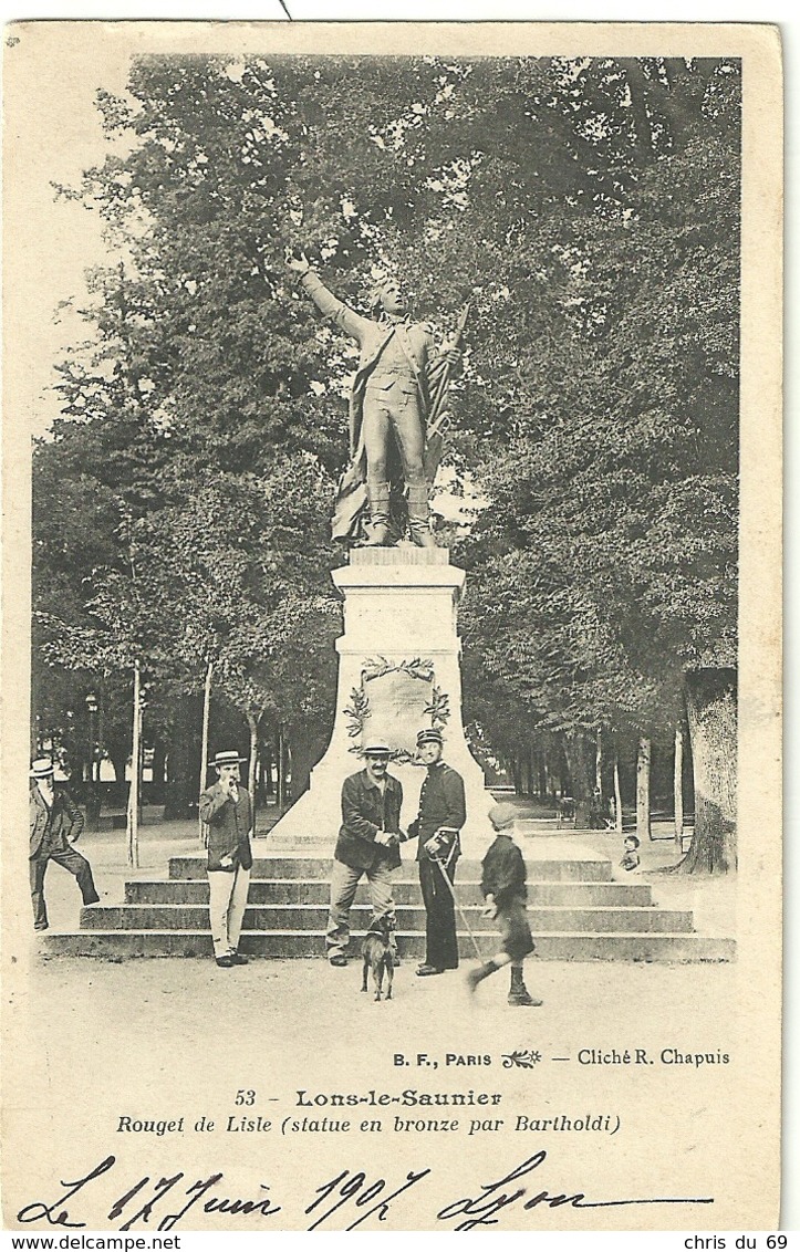 Lons Le Saunier Rouget De Lisle Statue En Bronze Par Bartholdi - Lons Le Saunier