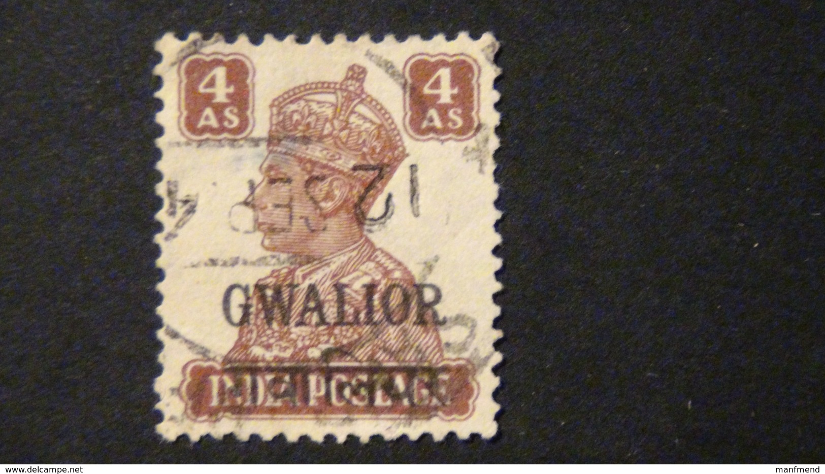 India - Gwalior - 1942 - Mi:IN-GW 109, Sn:IN-GW 108 O - Look Scan - Gwalior