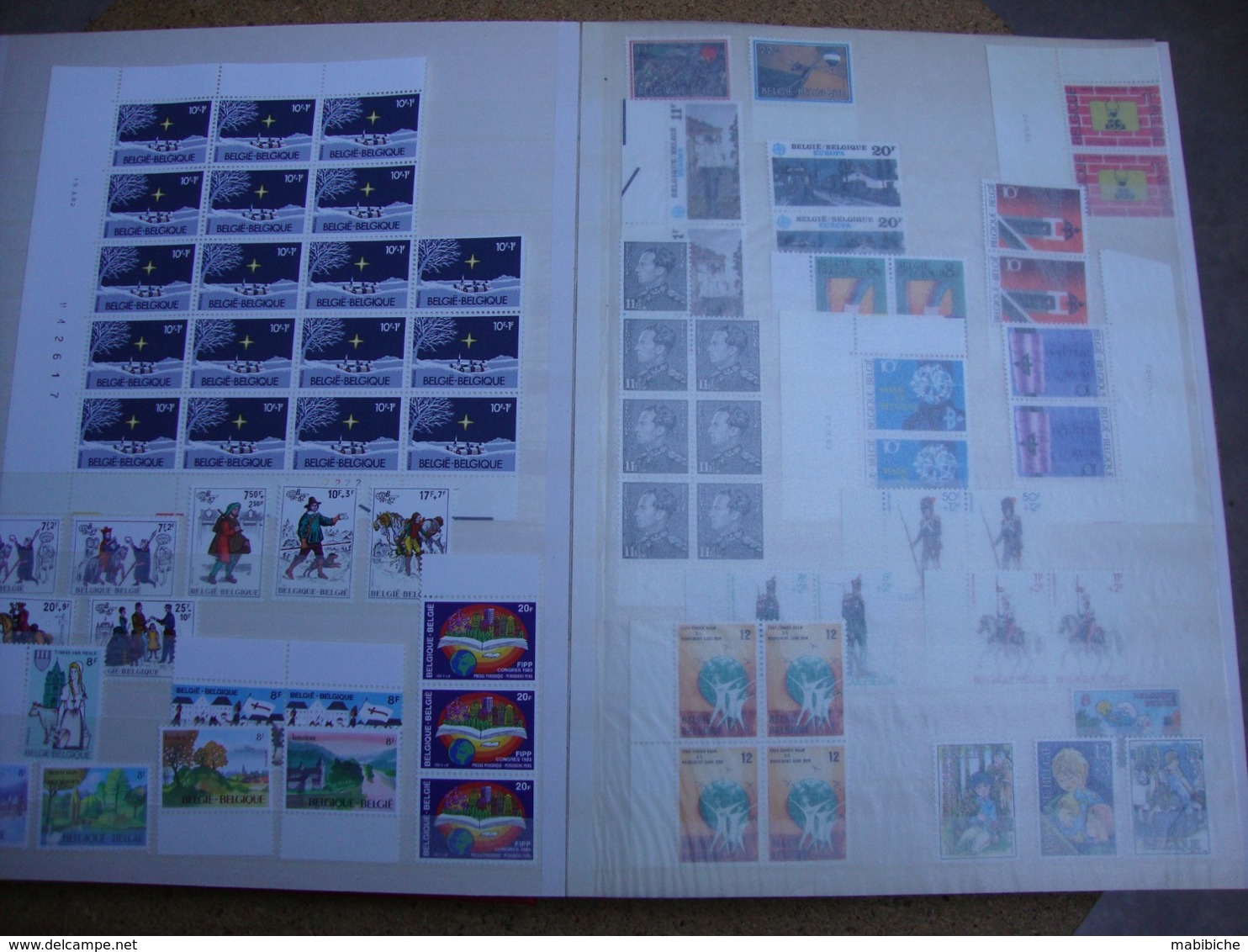 1 Gros Album De Stock De Timbres Belges - Collections