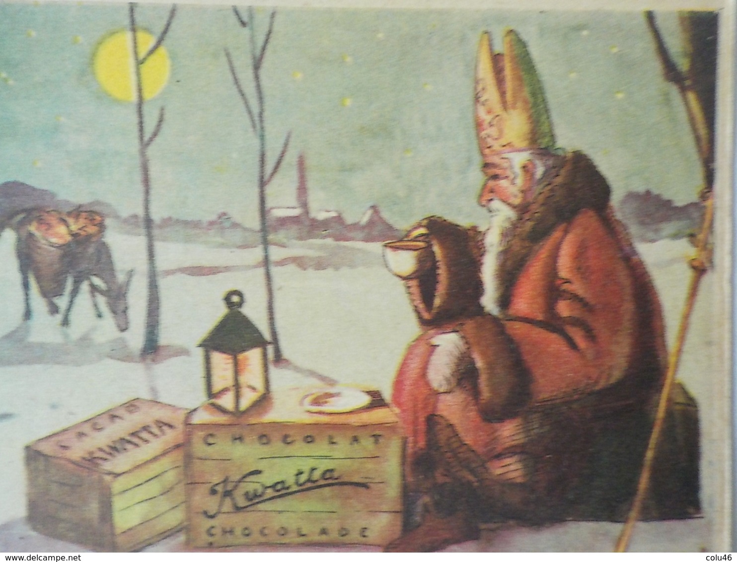 1950 CP Saint Nicolas Pub Chocolat Kwatta âne Sinterklaas Sint-Niklaus - Saint-Nicolas