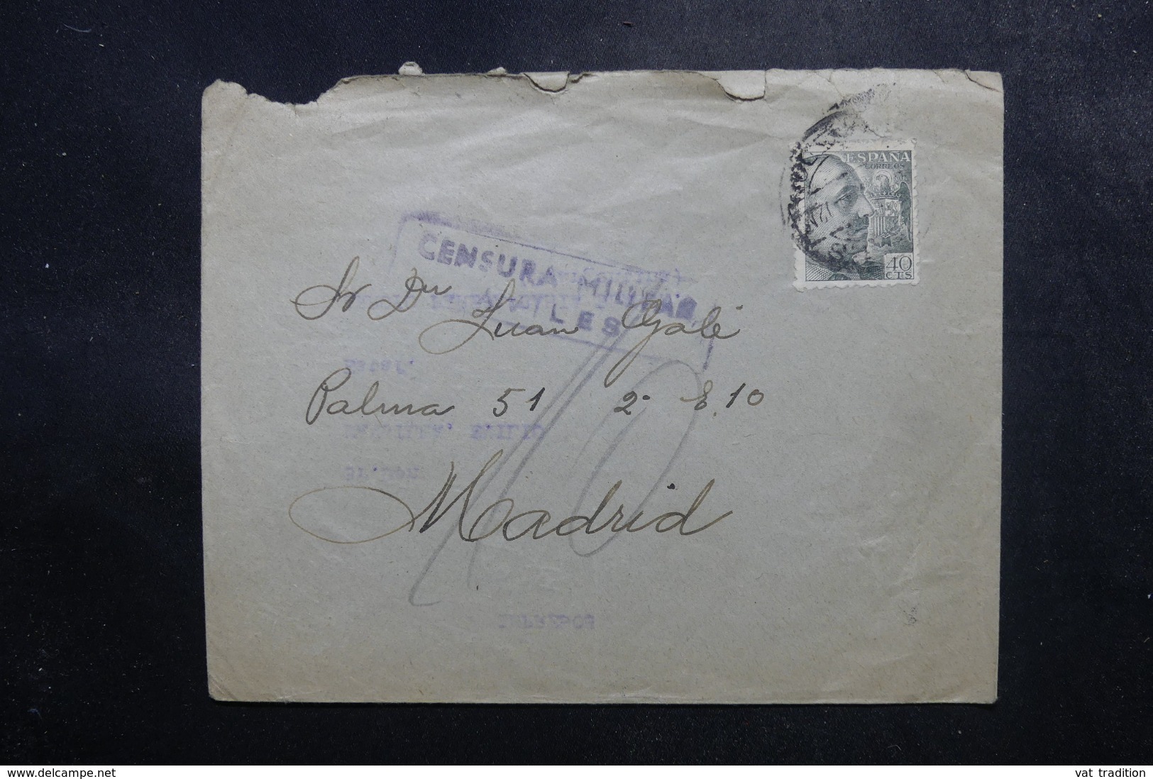 ESPAGNE - Enveloppe Pour Madrid En 1941 Avec Contrôle Postal - L 47547 - Marcas De Censura Nacional