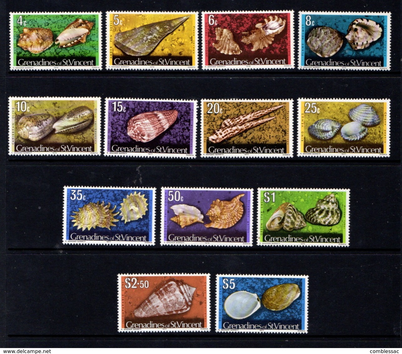 SAINT  VINCENT  AND  GRENADINES    1974    Shells   With  Imprint  Date     Set  Of  13    MNH - St.Vincent & Grenadines