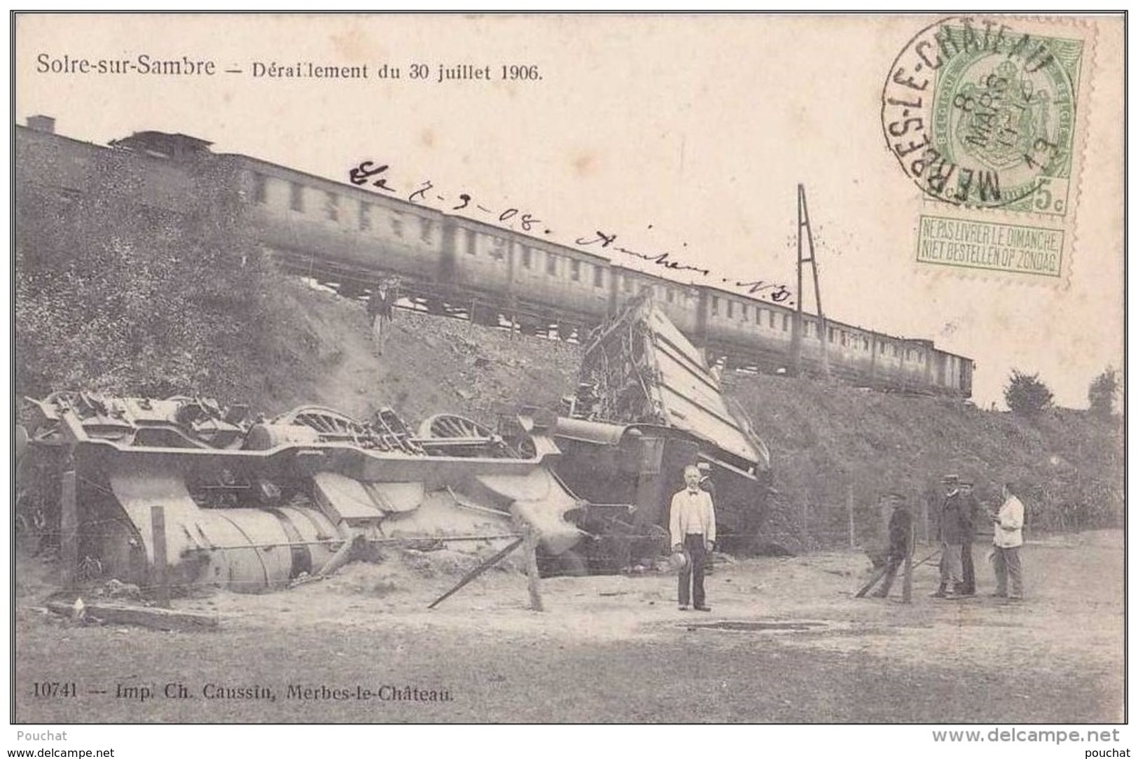 J14- SOLRE SUR SAMBRE (BELGIQUE) DÉRAILLEMENT  DU TRAIN DU 30 JUILLET 1906  - (ANMÉE)Solre-sur-Sambre - Erquelinnes