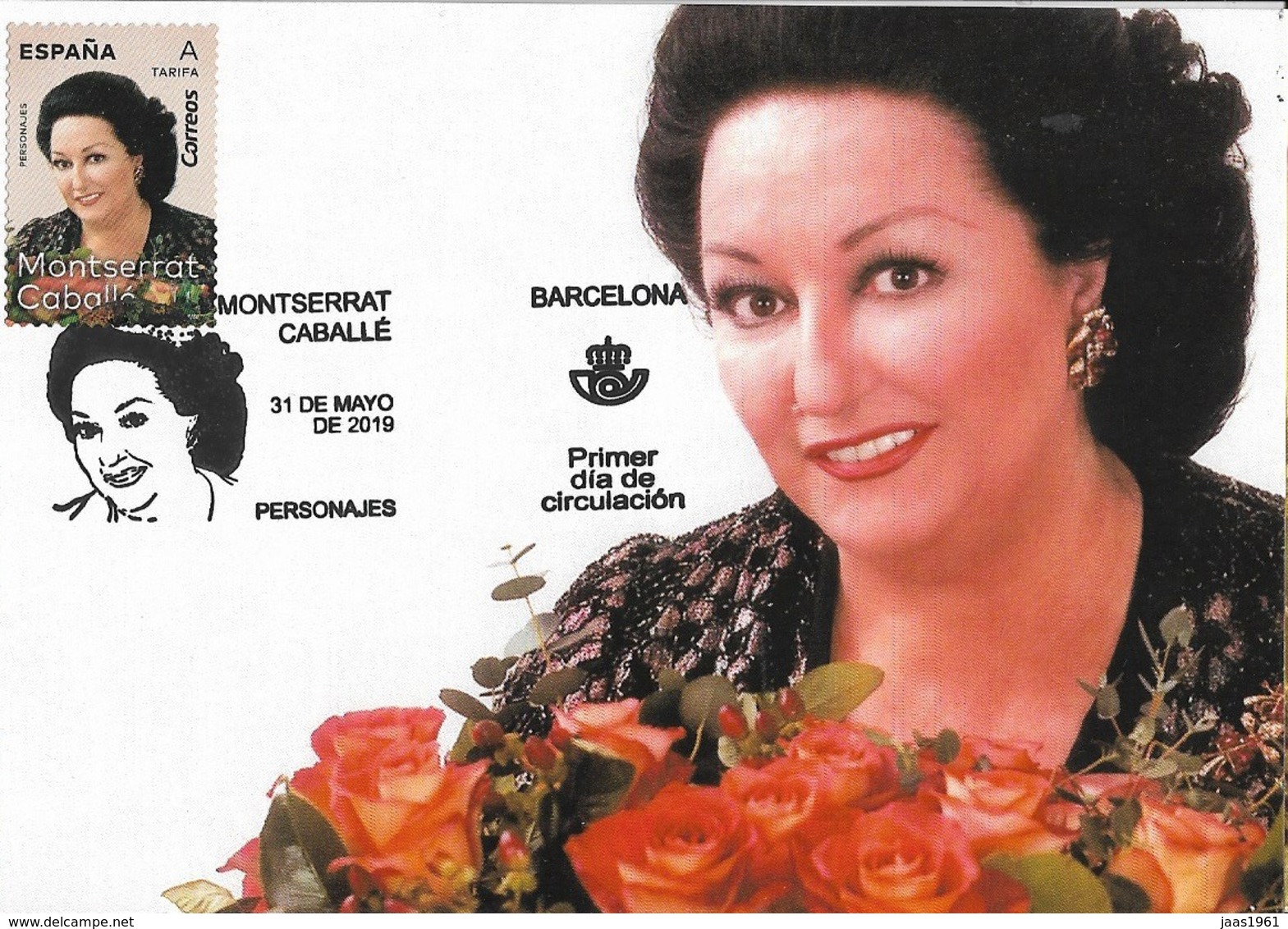 SPAIN. MAXICARD FIRST DAY. MONTSERRAT CABALLE. OPERA. BARCELONA 2019 - Tarjetas Máxima