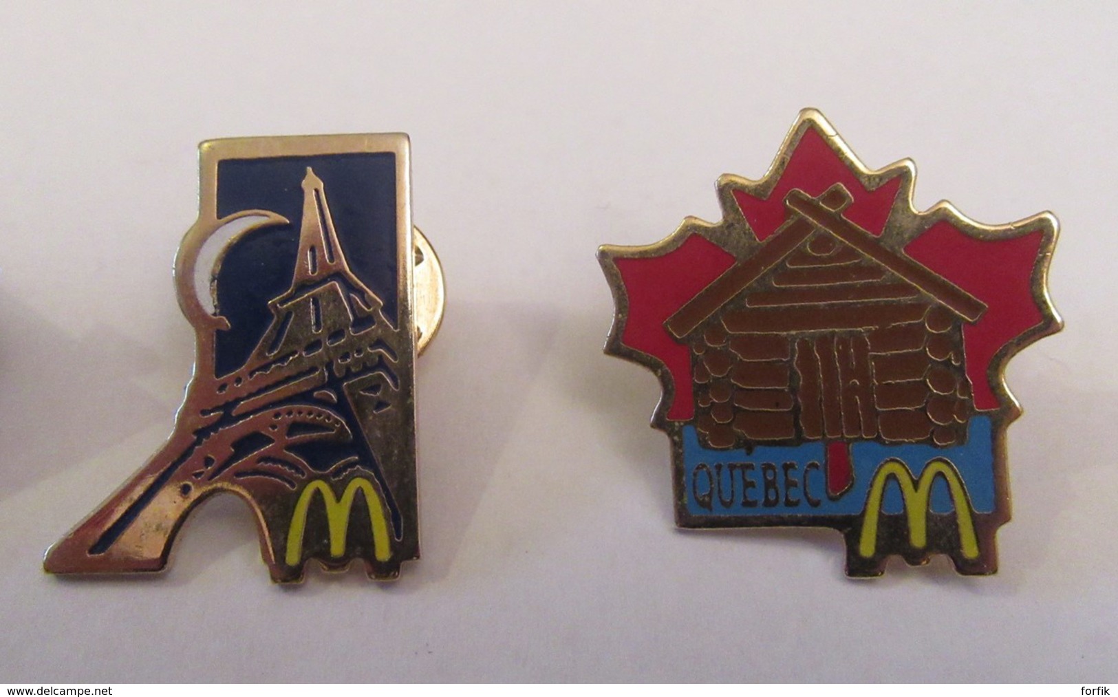 Lot De 9 Pin's McDonald's Tour Du Monde : Hawaï, Paris, Sydney, Quebec, Chine, Japon, Rome - McDonald's