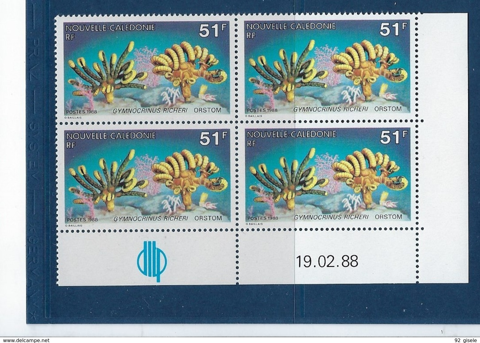 Nle-Caledonie Coins Datés YT 557 " Faune Marine " Neuf** Du 19.2.1988 - Ungebraucht