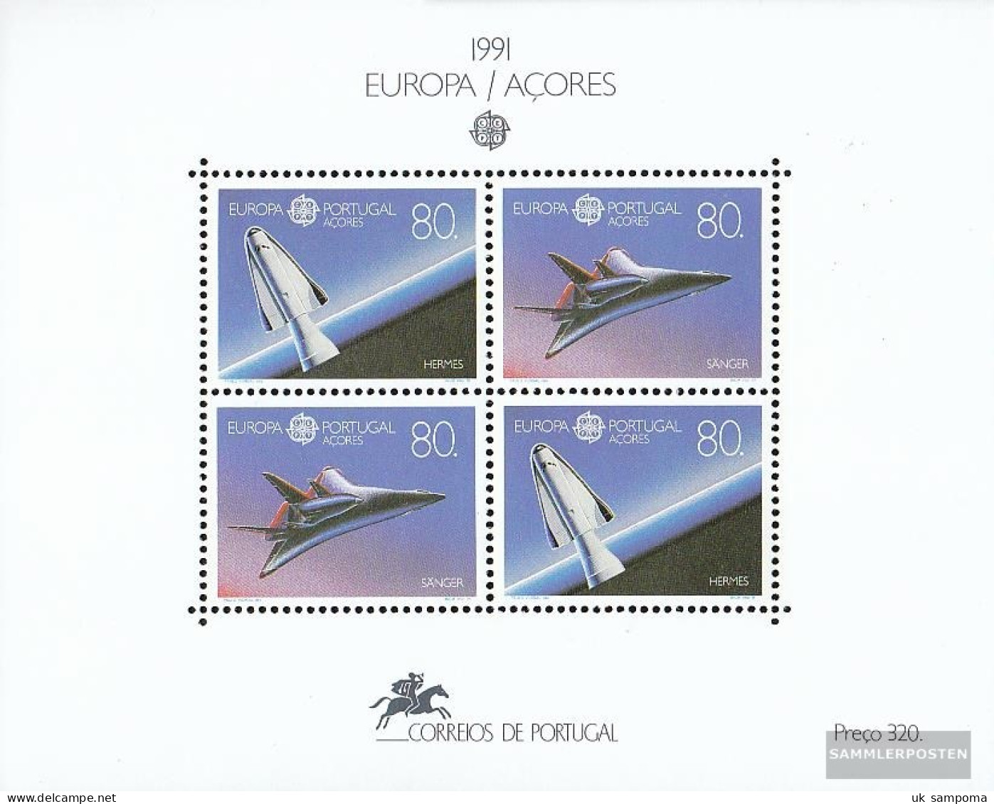 Portugal - Azores Block12 (complete Issue) Unmounted Mint / Never Hinged 1991 European World Space - Unused Stamps