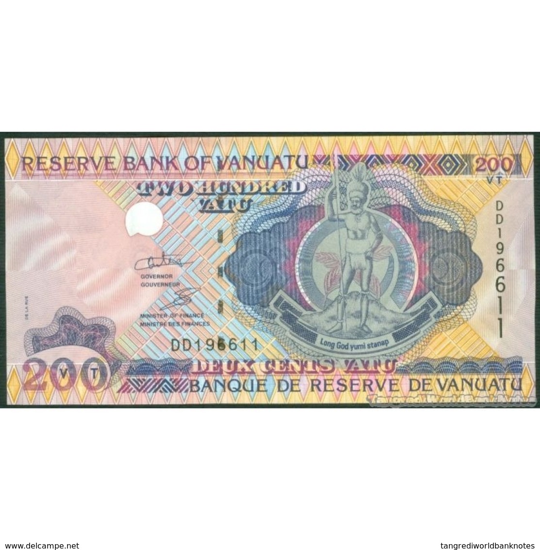 TWN - VANUATU 8c - 200 Vatu 2012 Prefix DD UNC - Vanuatu