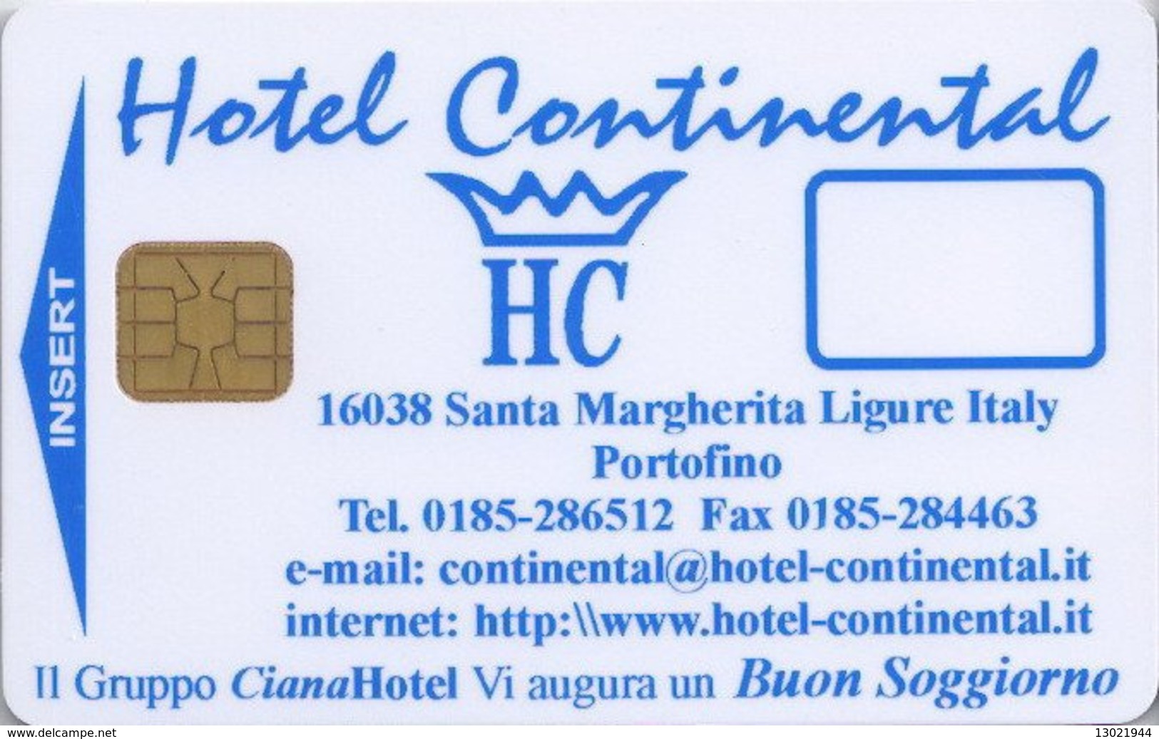 ITALIA  KEY HOTEL   Continental Portofino - Hotelkarten