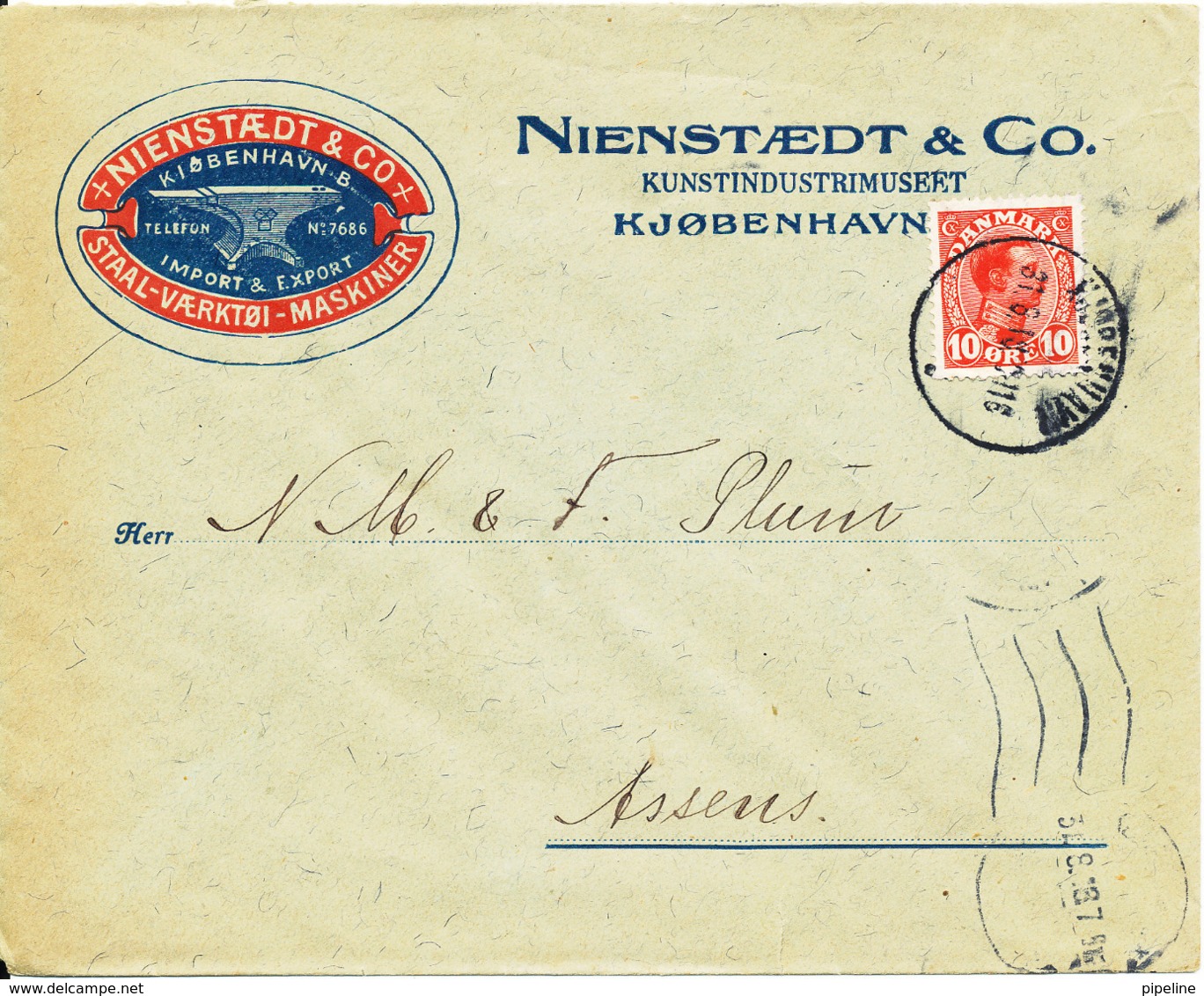 Denmark Cover Kjöbenhavn 31-6-1913 (Nienstaedt & Co.Kunstindustrimuseet) - Storia Postale