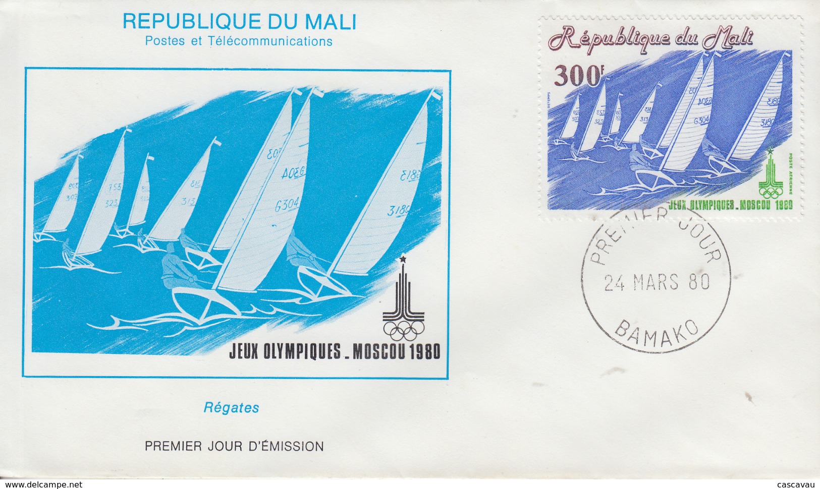 Enveloppe  FDC  1er  Jour    MALI     Jeux  Olympiques   MOSCOU    1980 - Verano 1980: Moscu