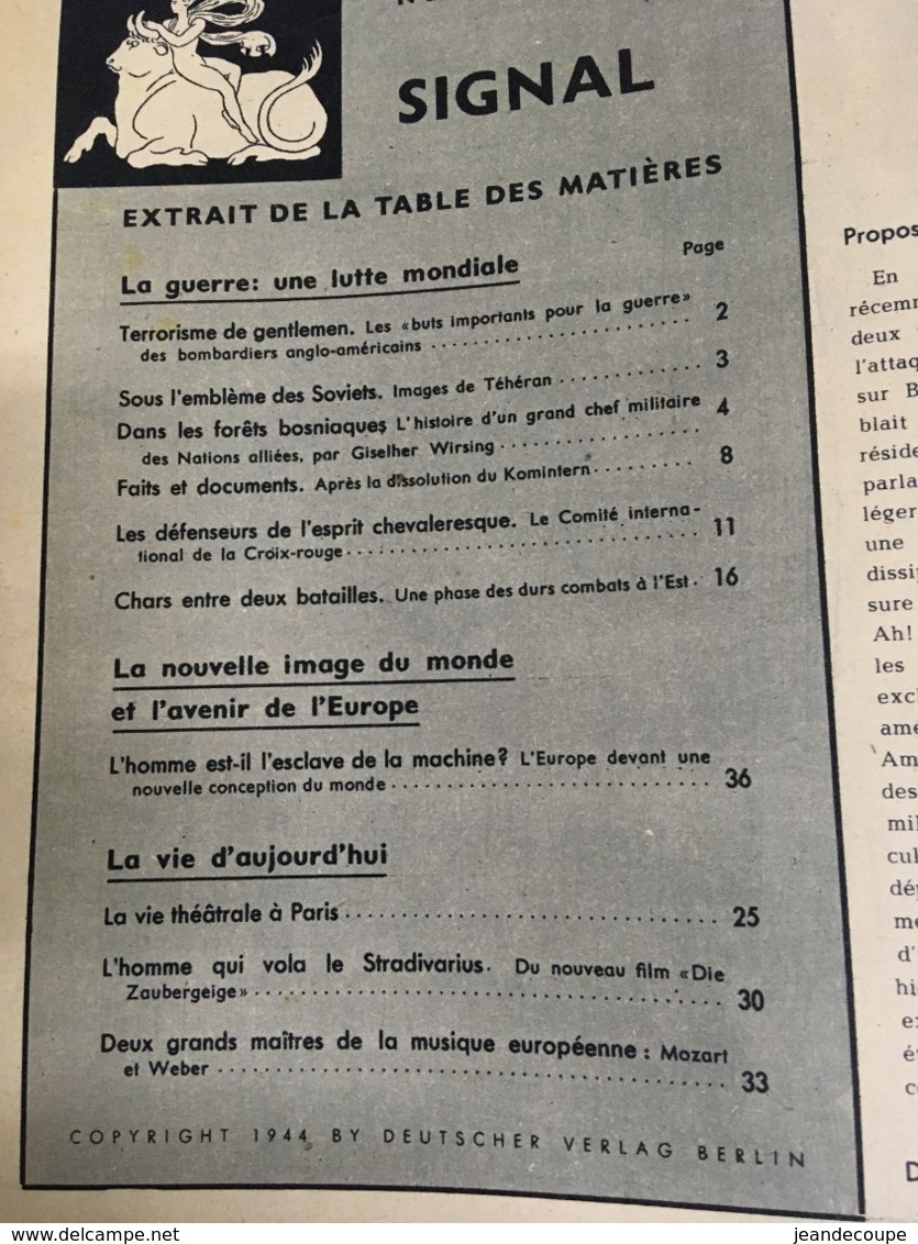 - Revue Guerre 39-45 - Signal - N°6 - 1944 - La Croix Rouge - - Autres & Non Classés