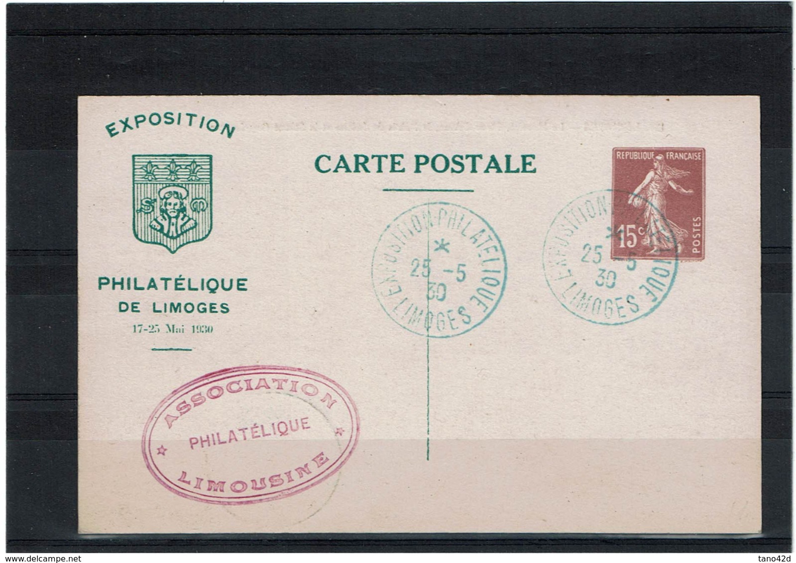 LCTN58/PM2 - CP SEMEMUSE CAMEE 15c TSC EXPO LIMOGES LE MARCHE OBL. - Standard- Und TSC-AK (vor 1995)