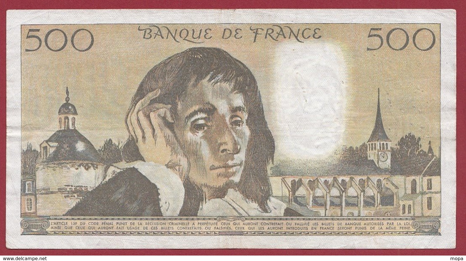 500 Francs "Pascal" Du 03/11/1977.C----F/TTB+---ALPH.A.76---1ER ALPHABET---A-- - 500 F 1968-1993 ''Pascal''