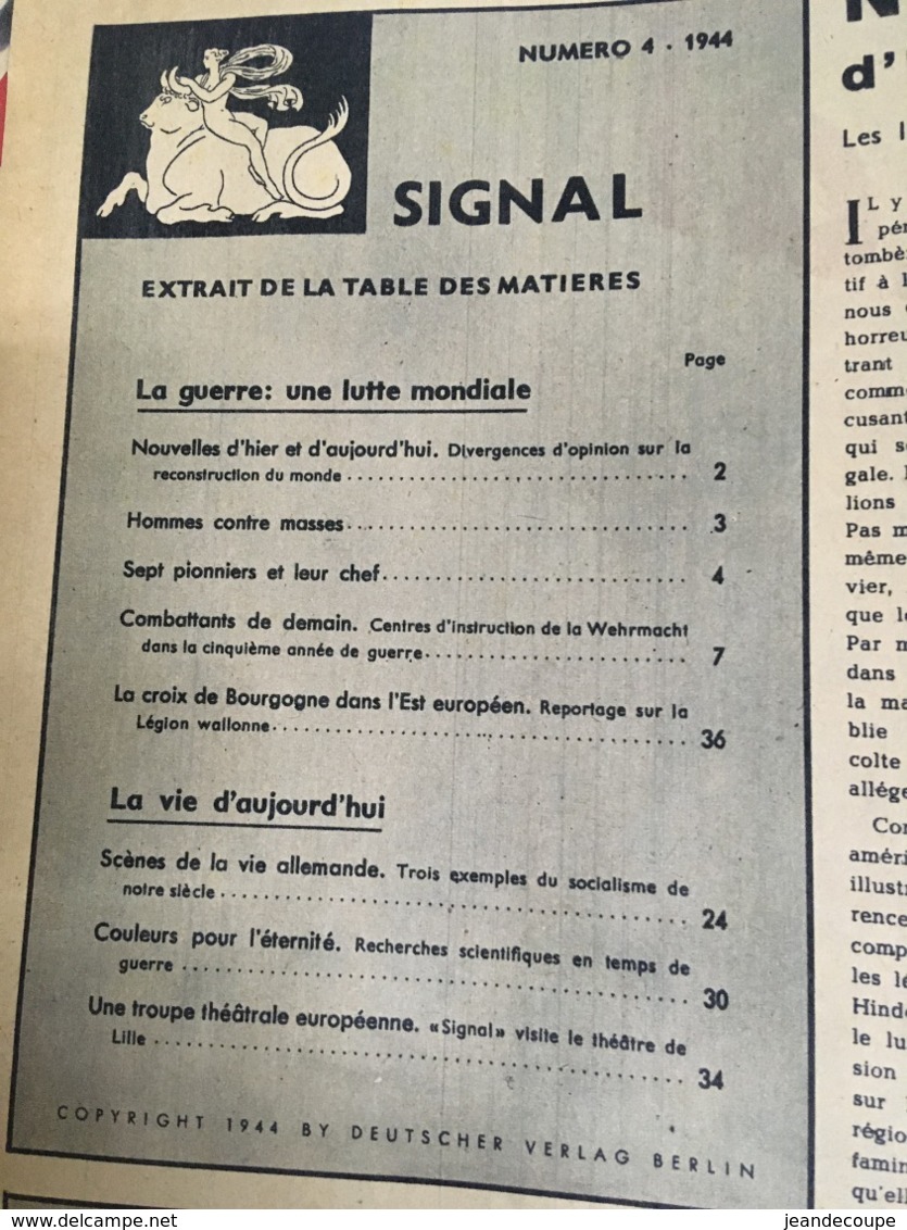 - Revue Guerre 39 - 45 - Signal - Nº4 - 1944 - - Autres & Non Classés